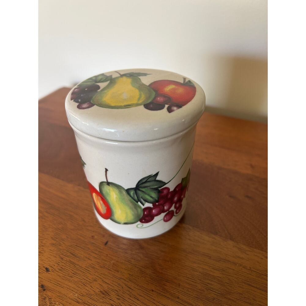 Vintage Canister, ceramic, handpainted